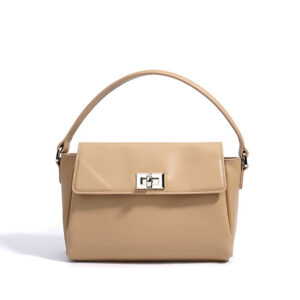 front of Vegan Leather Purse Crossbody Flap Bag with Square Lock XL502