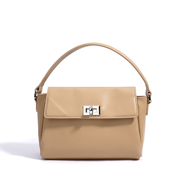 front of Vegan Leather Purse Crossbody Flap Bag with Square Lock XL502